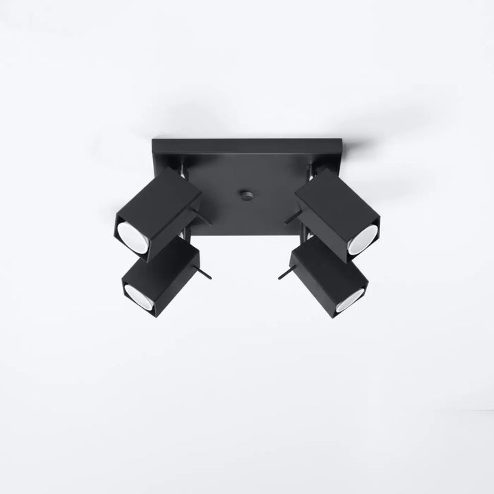 Luminaire plafonnier noir éteint, vue rapprochée