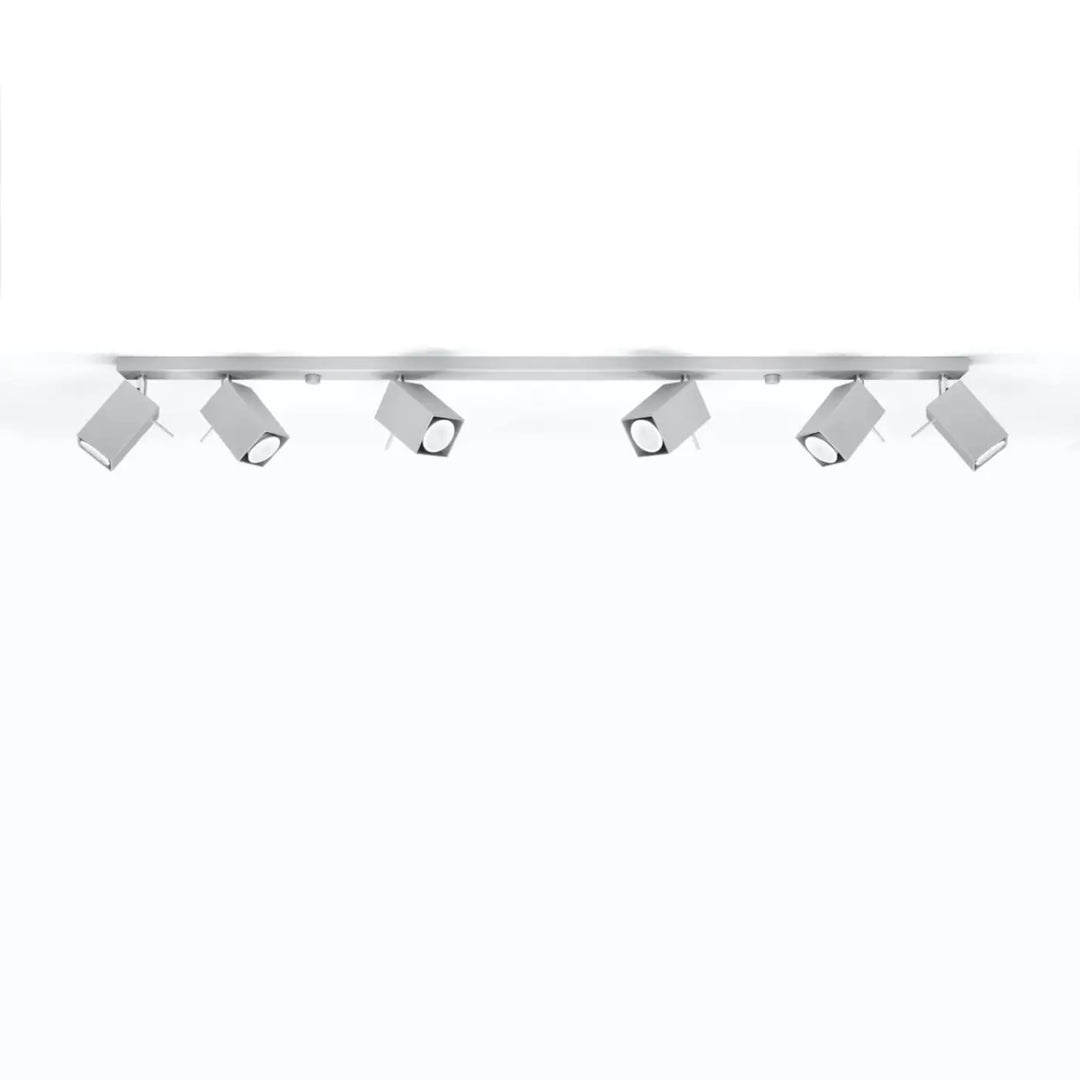 Luminaire plafonnier gris éteint, vue rapprochée