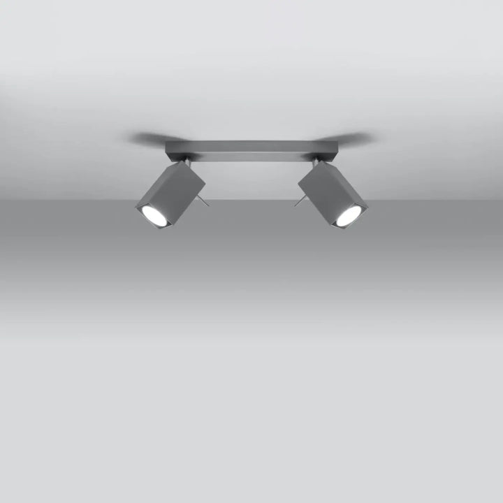 Luminaire plafonnier gris allumé