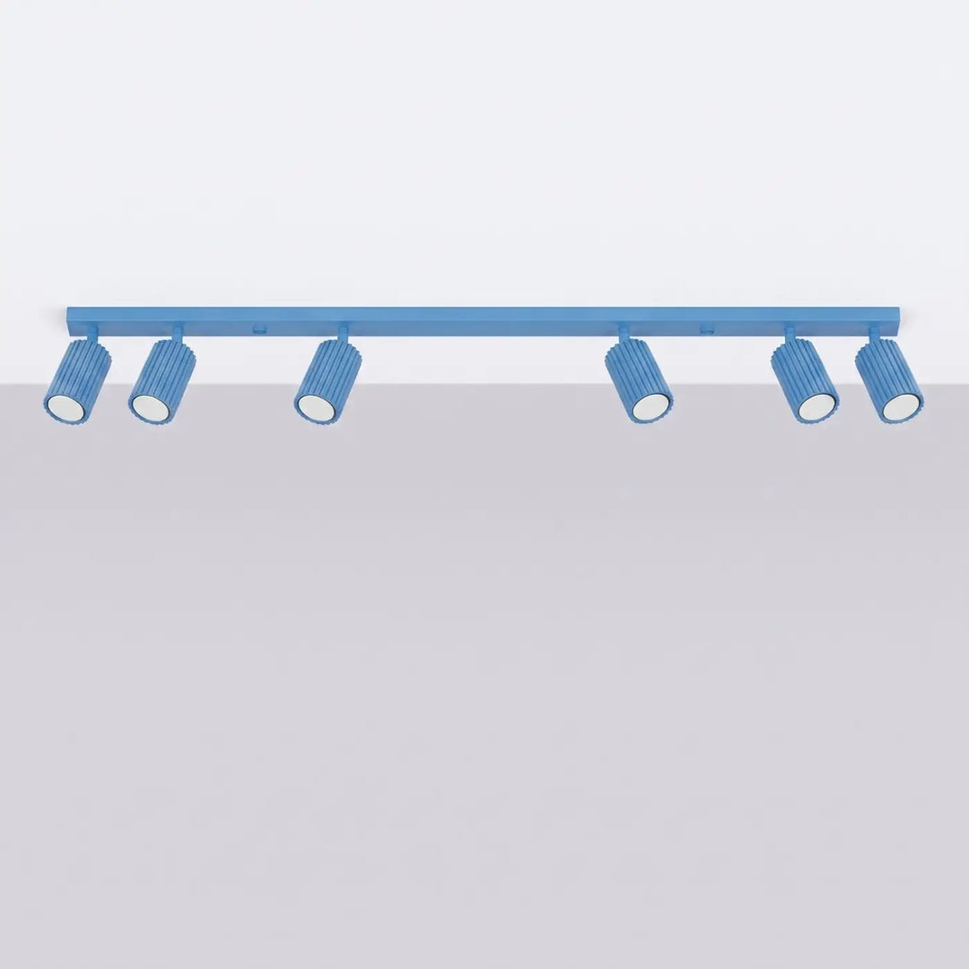 Luminaire Plafonnier bleu clair éteinte, vue rapprochée
