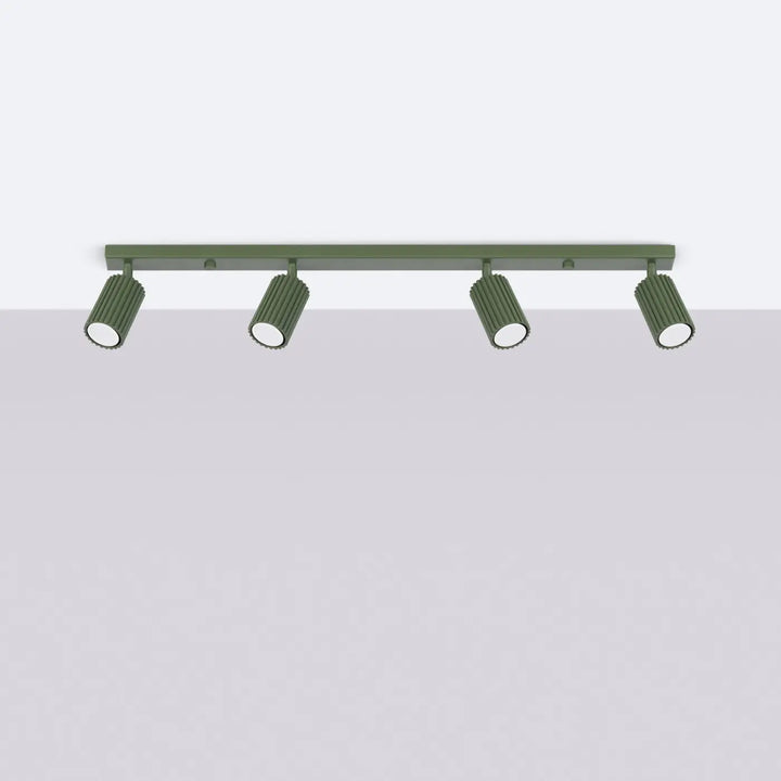Luminaire Plafonnier vert olive éteinte, vue rapprochée