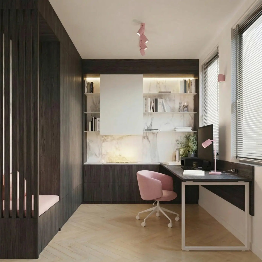 Luminaire Plafonnier rose dans un intérieur contemporain