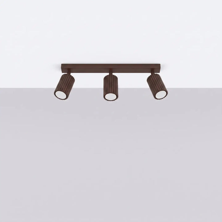 Luminaire Plafonnier marron éteinte, vue rapprochée