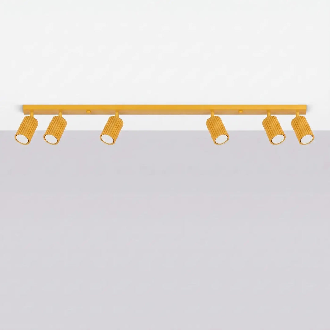 Luminaire Plafonnier jaune éteinte, vue rapprochée