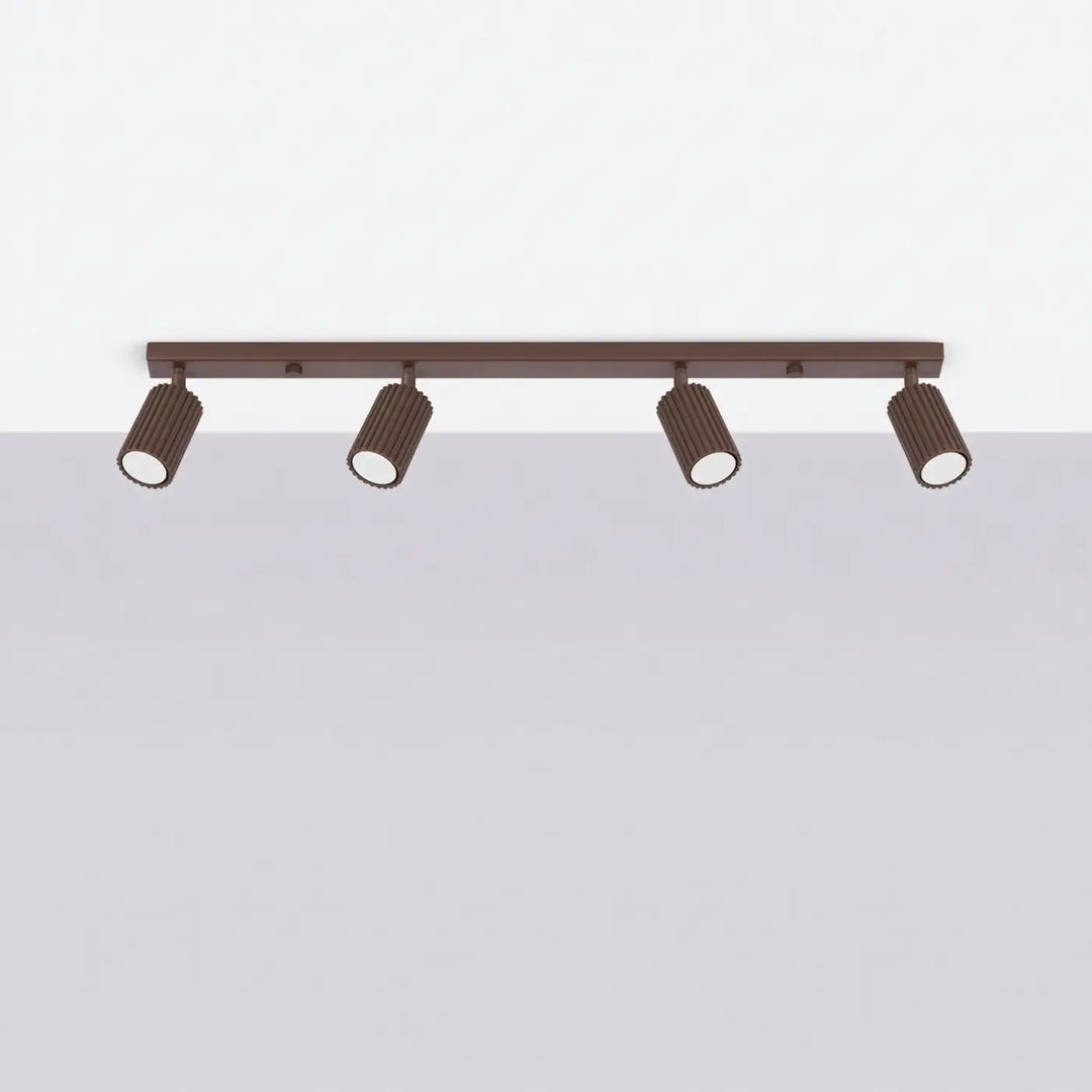 Luminaire Plafonnier marron éteinte, vue rapprochée