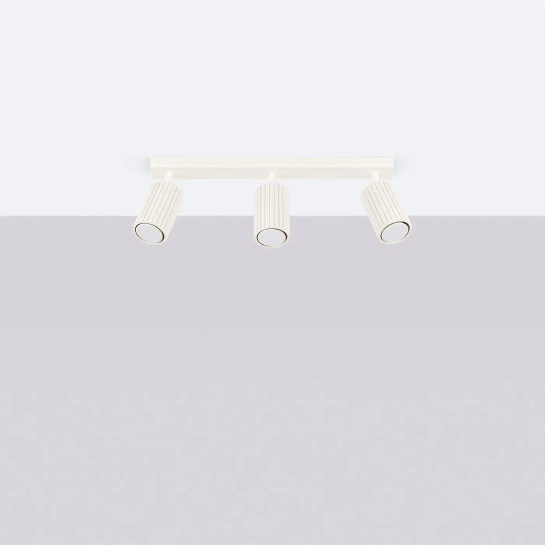 Luminaire Plafonnier beige éteinte, vue rapprochée
