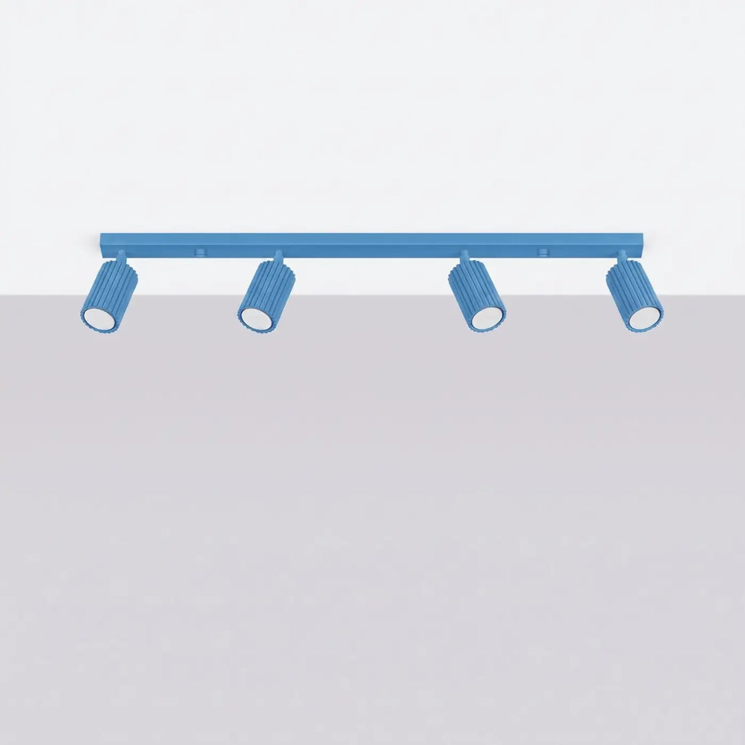 Luminaire Plafonnier bleu clair éteinte, vue rapprochée