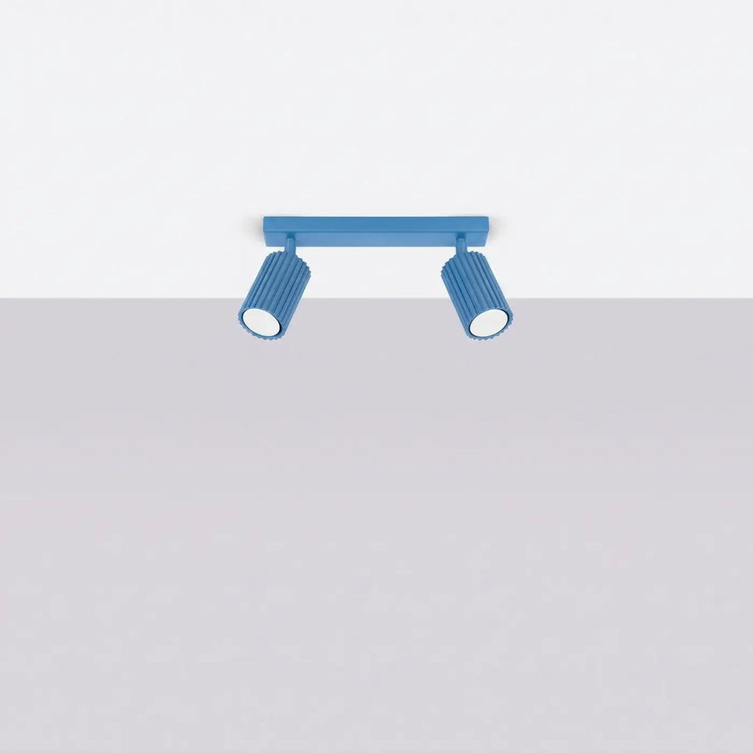 Luminaire Plafonnier bleu clair éteinte, vue rapprochée