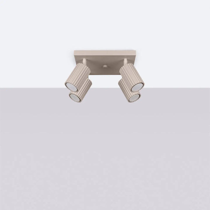Luminaire Plafonnier taupe éteinte, vue rapprochée