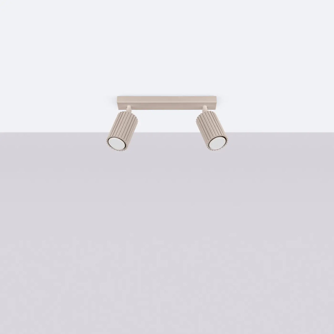 Luminaire Plafonnier taupe éteinte, vue rapprochée