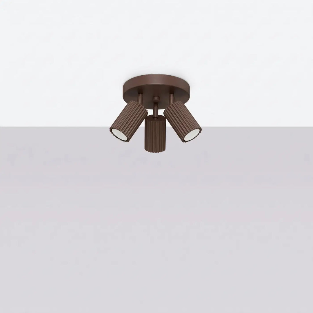 Luminaire Plafonnier marron éteinte, vue rapprochée