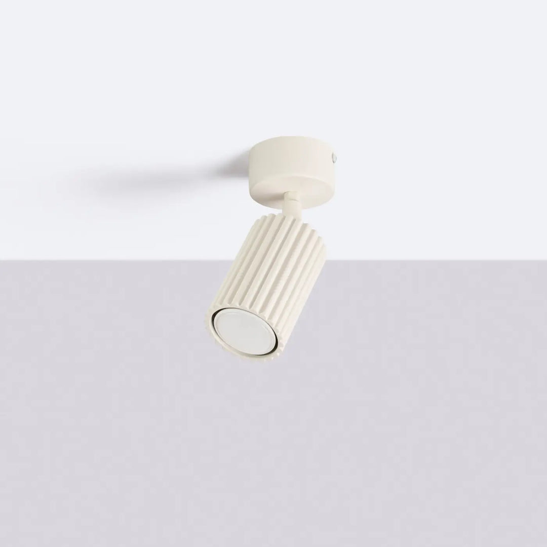 Luminaire Plafonnier beige éteinte, vue rapprochée