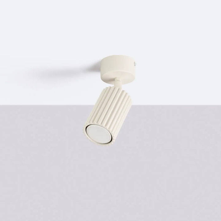 Luminaire Plafonnier beige éteinte, vue rapprochée