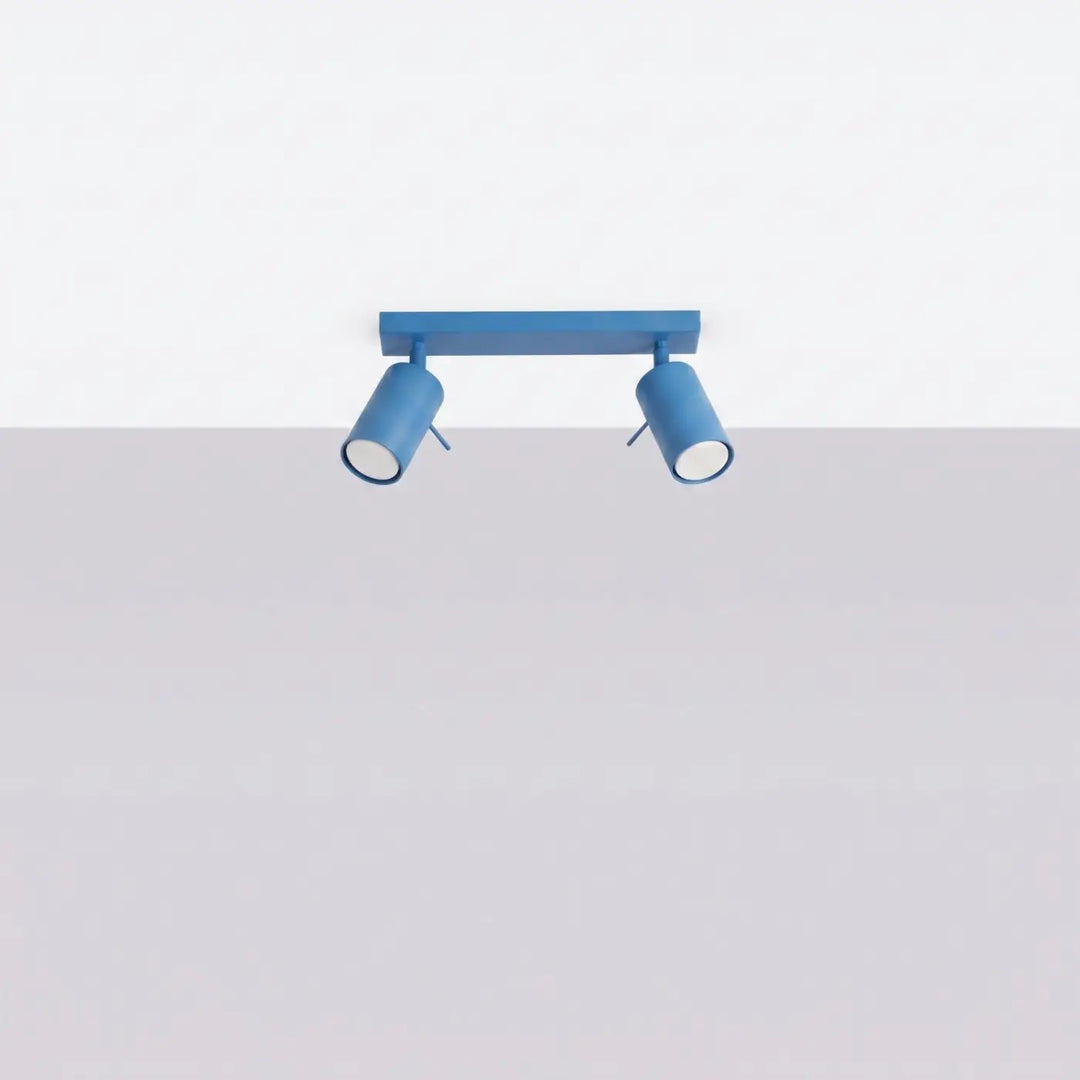 Plafonnier Ring bleu clair à rampe de spots orientables, éteint