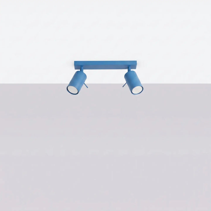 Plafonnier Ring bleu clair à rampe de spots orientables, éteint