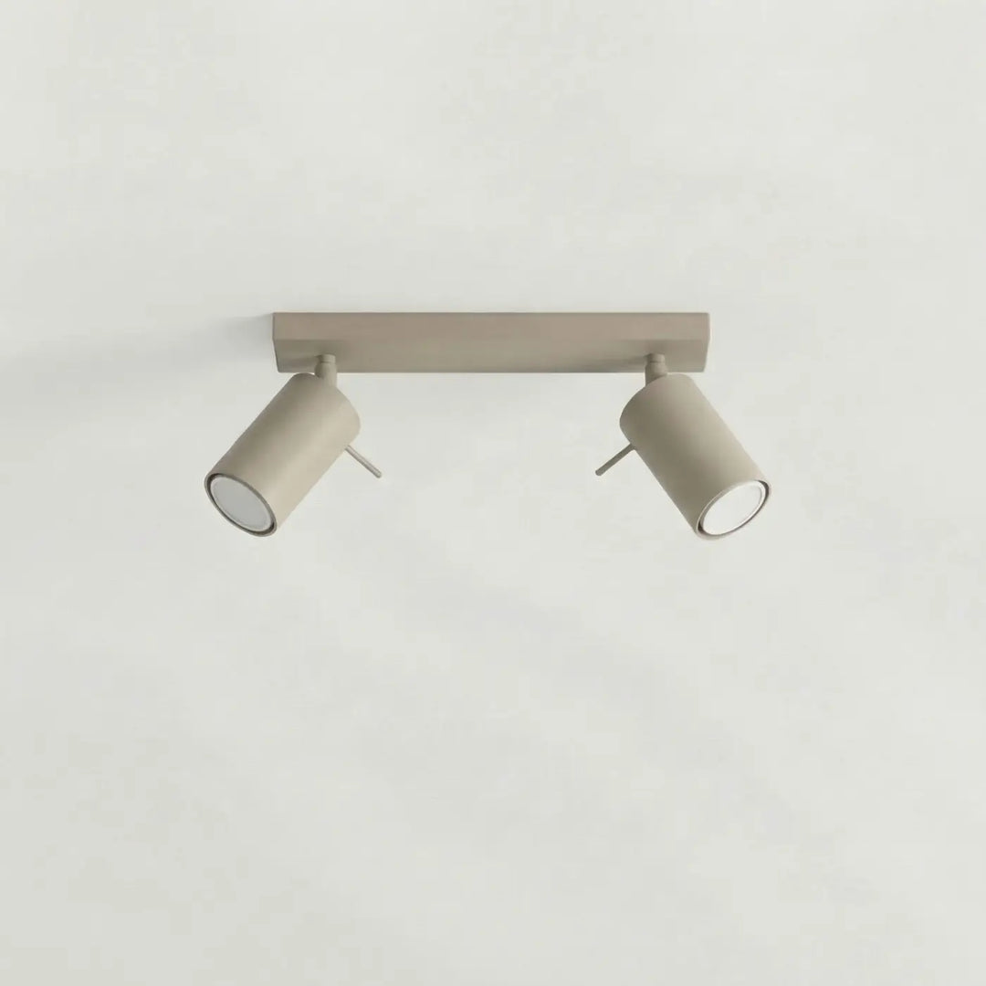 Plafonnier Ring taupe à rampe de spots orientables, éteint