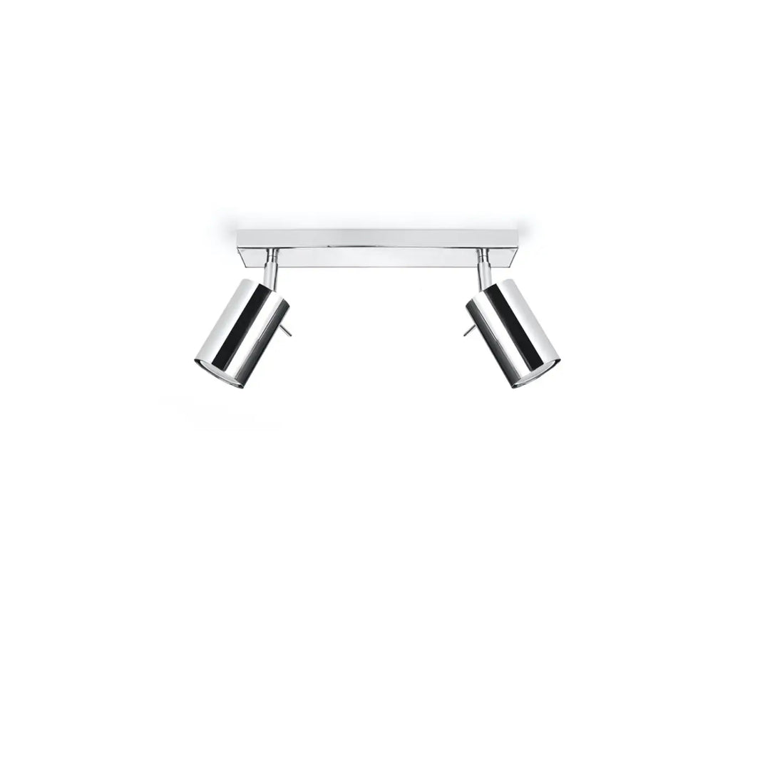Plafonnier Ring chrome à rampe de spots orientables, éteint