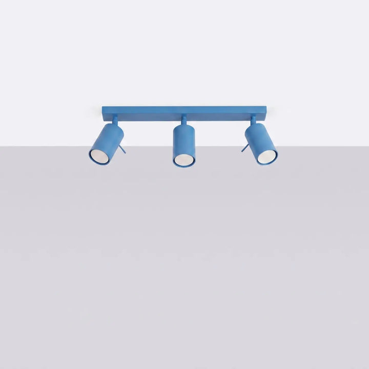 Plafonnier Ring bleu clair à rampe de spots orientables, éteint