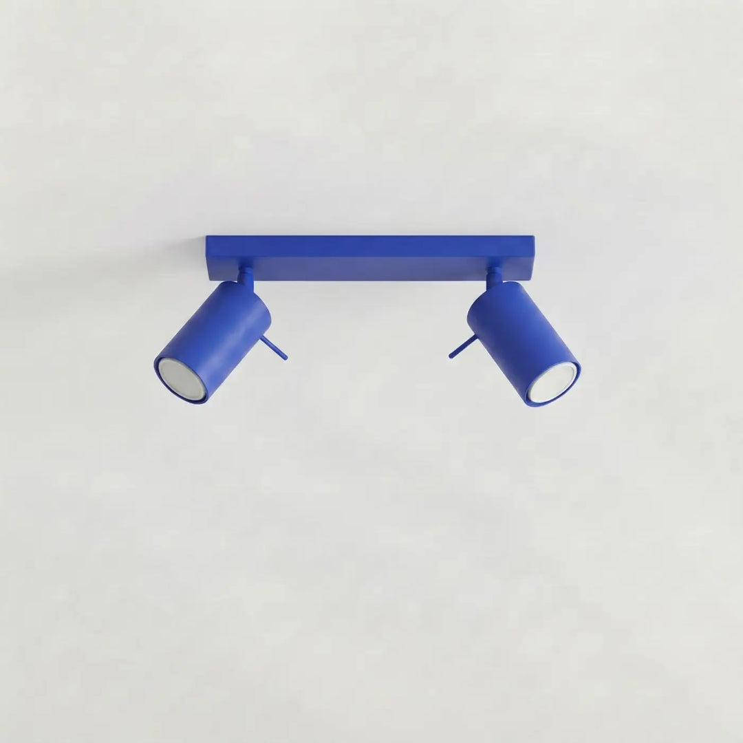 Plafonnier Ring outremer à rampe de spots orientables, éteint