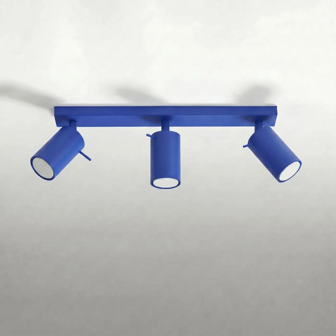 Plafonnier Ring outremer à rampe de spots orientables, éteint