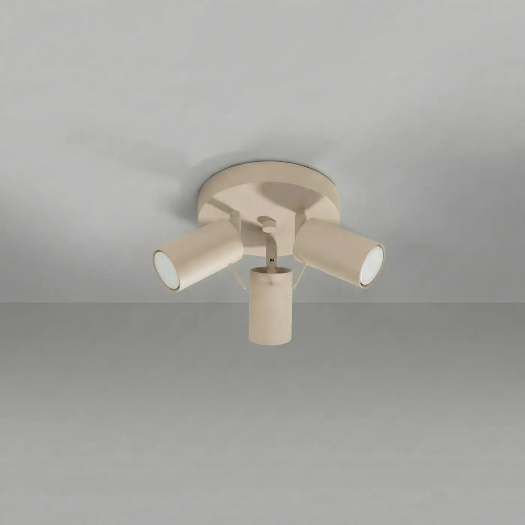 Plafonnier Ring taupe à spots orientables groupés, éteint