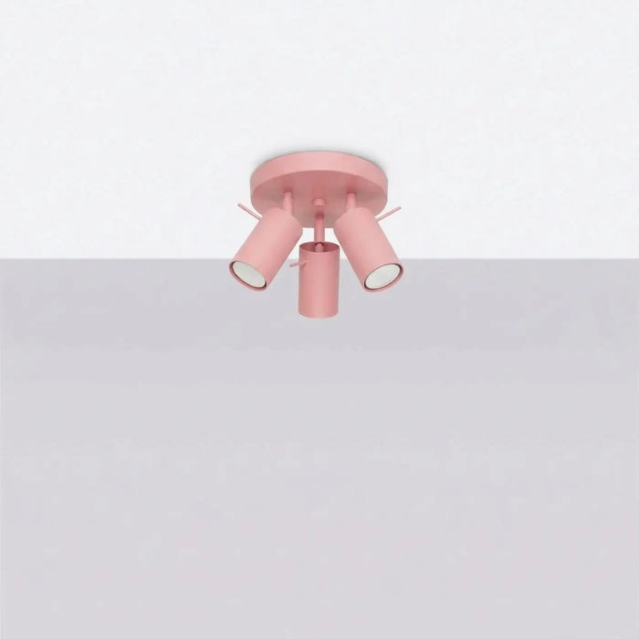 Plafonnier Ring rose à spots orientables groupés, éteint