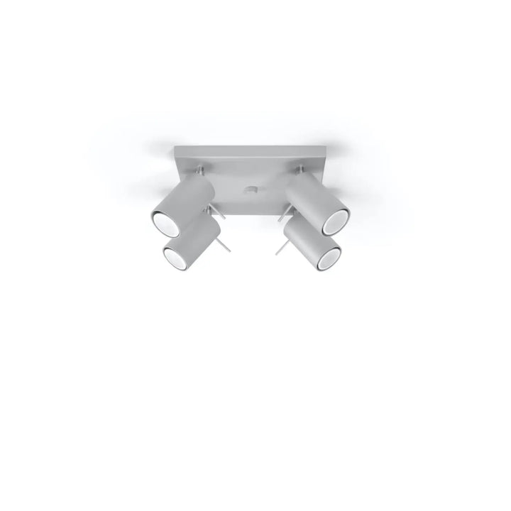Plafonnier Ring gris à spots orientables groupés, éteint
