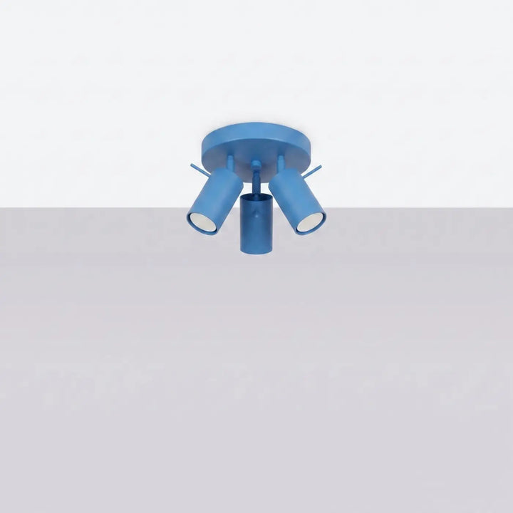 Plafonnier Ring bleu clair à spots orientables groupés, éteint