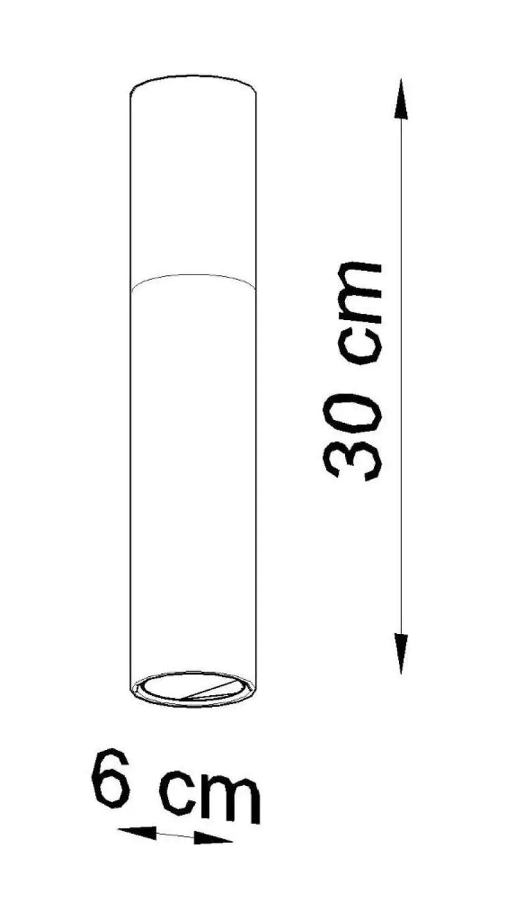 Luminaire plafonnier tube pablos 30 cm hauteur 6 cm diamètre avec ampoule gu10 pour lumière dirigée élégante