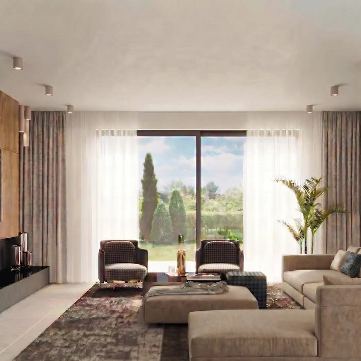 Luminaire Plafonnier taupe dans un intérieur contemporain