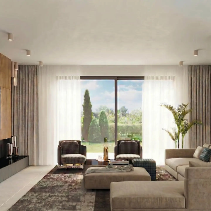 Luminaire Plafonnier beige dans un intérieur contemporain