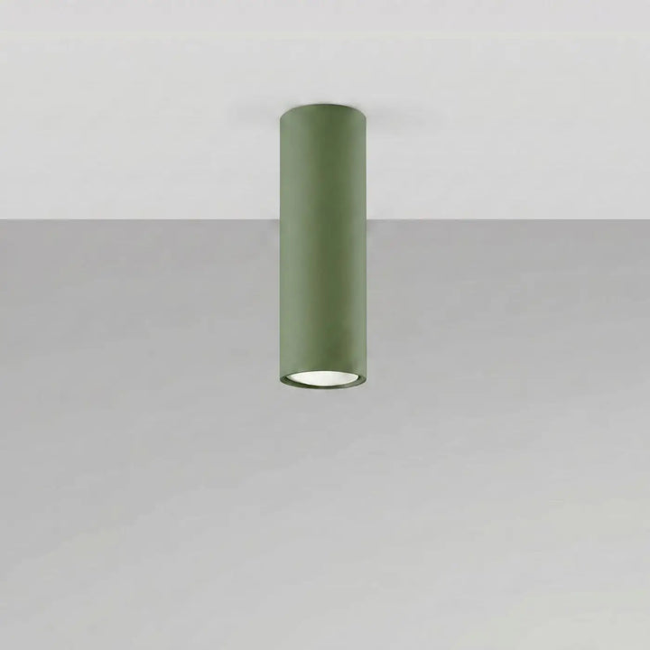 Luminaire Plafonnier vert olive éteinte, vue rapprochée