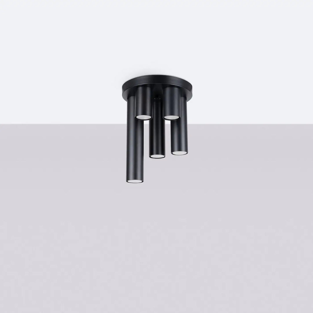 Luminaire Plafonnier noir éteinte, vue rapprochée