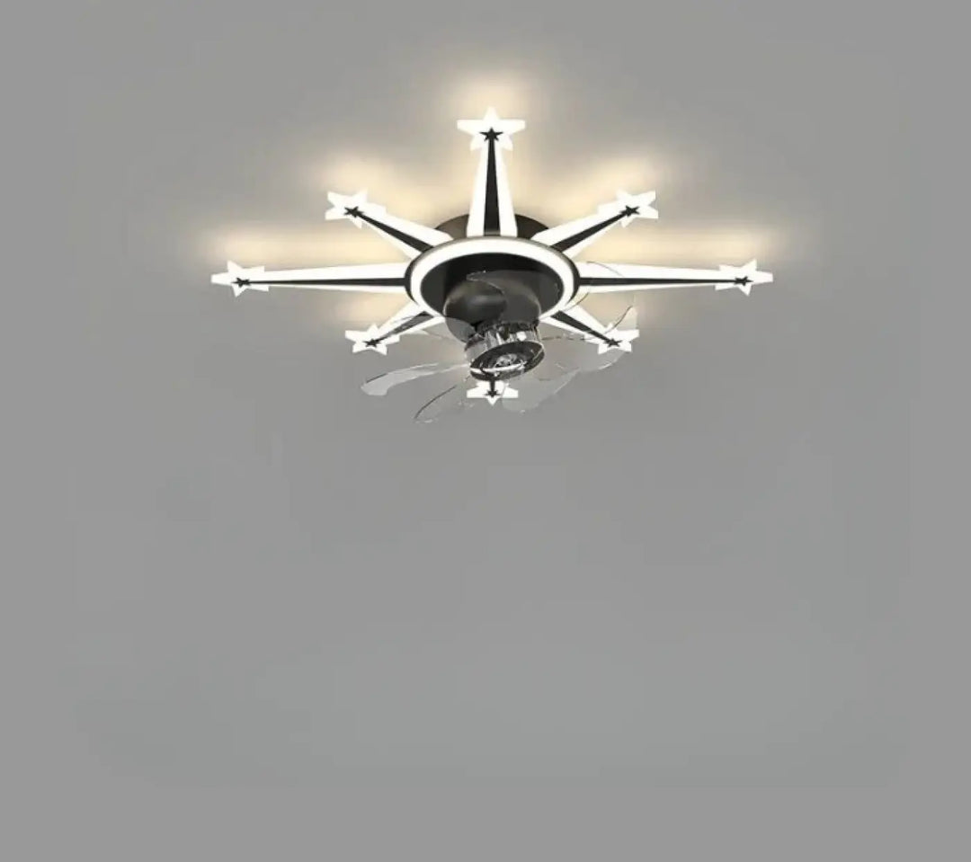 Luminaire plafonnier axiel avec ventilateur de plafond étoile noir et blanc moderne avec éclairage intégré sont-elles incluses