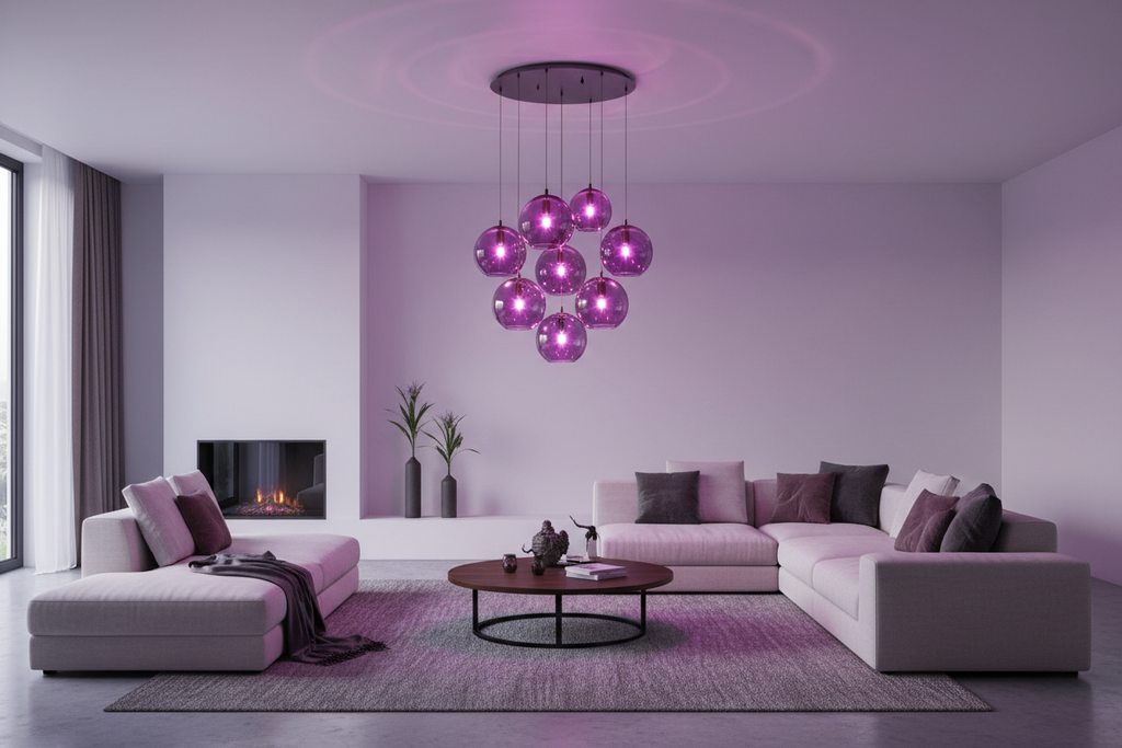 suspension industrielle dans un intérieur moderne