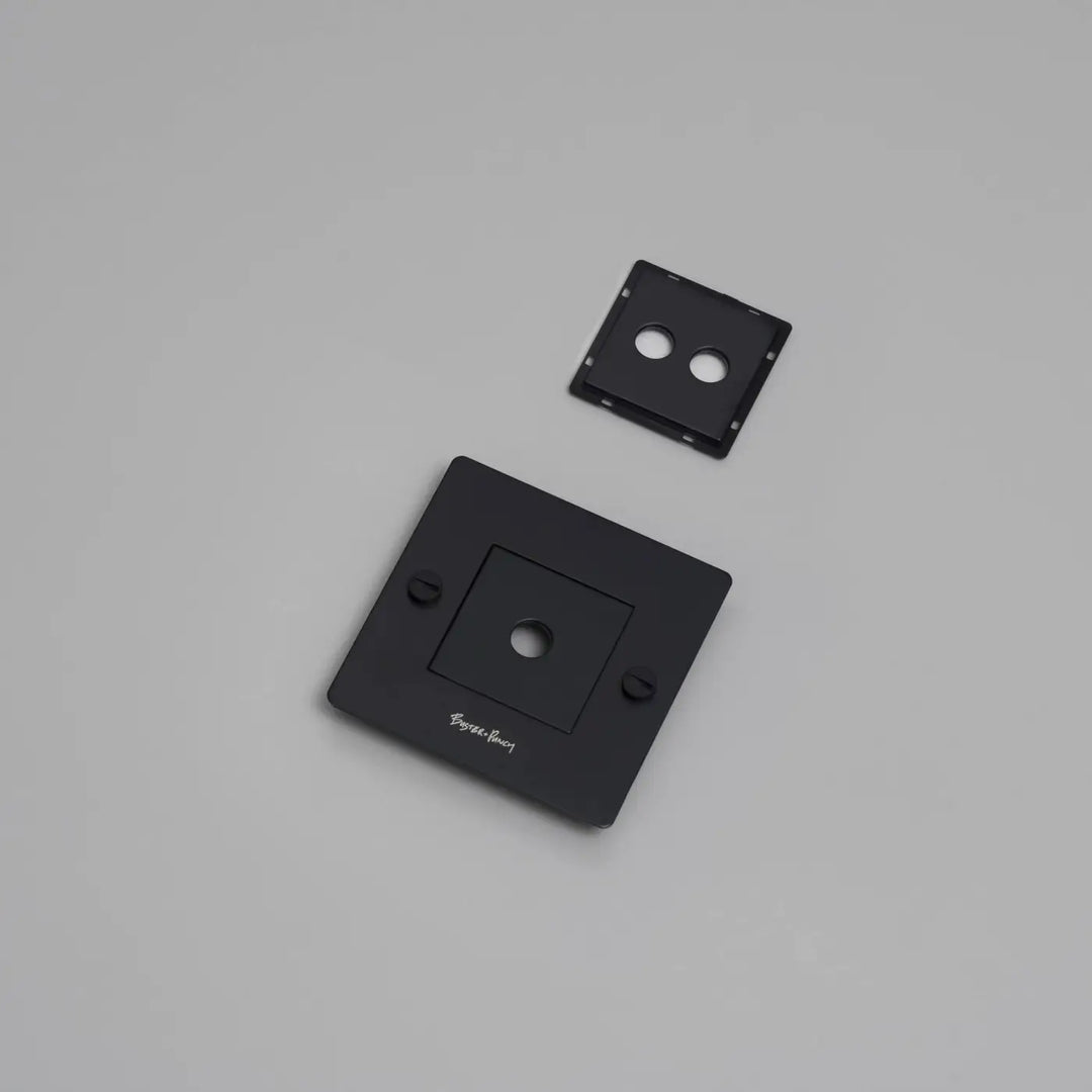 Plaque de finition Wall Plate 1 poste avec inserts et logo, finition noire #couleur_noir