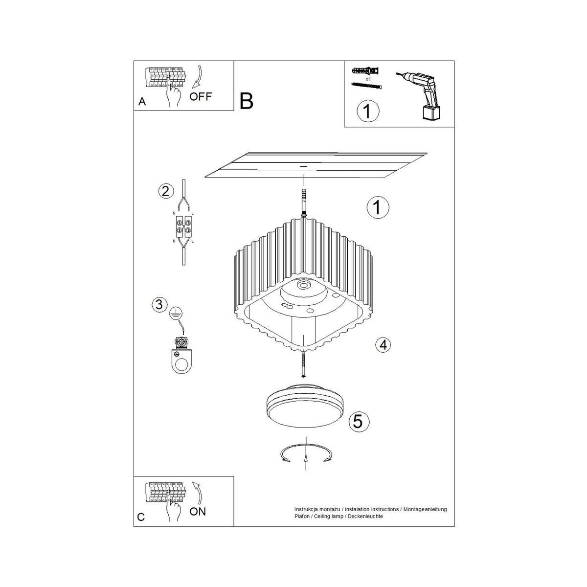 Schéma d'installation du luminaire