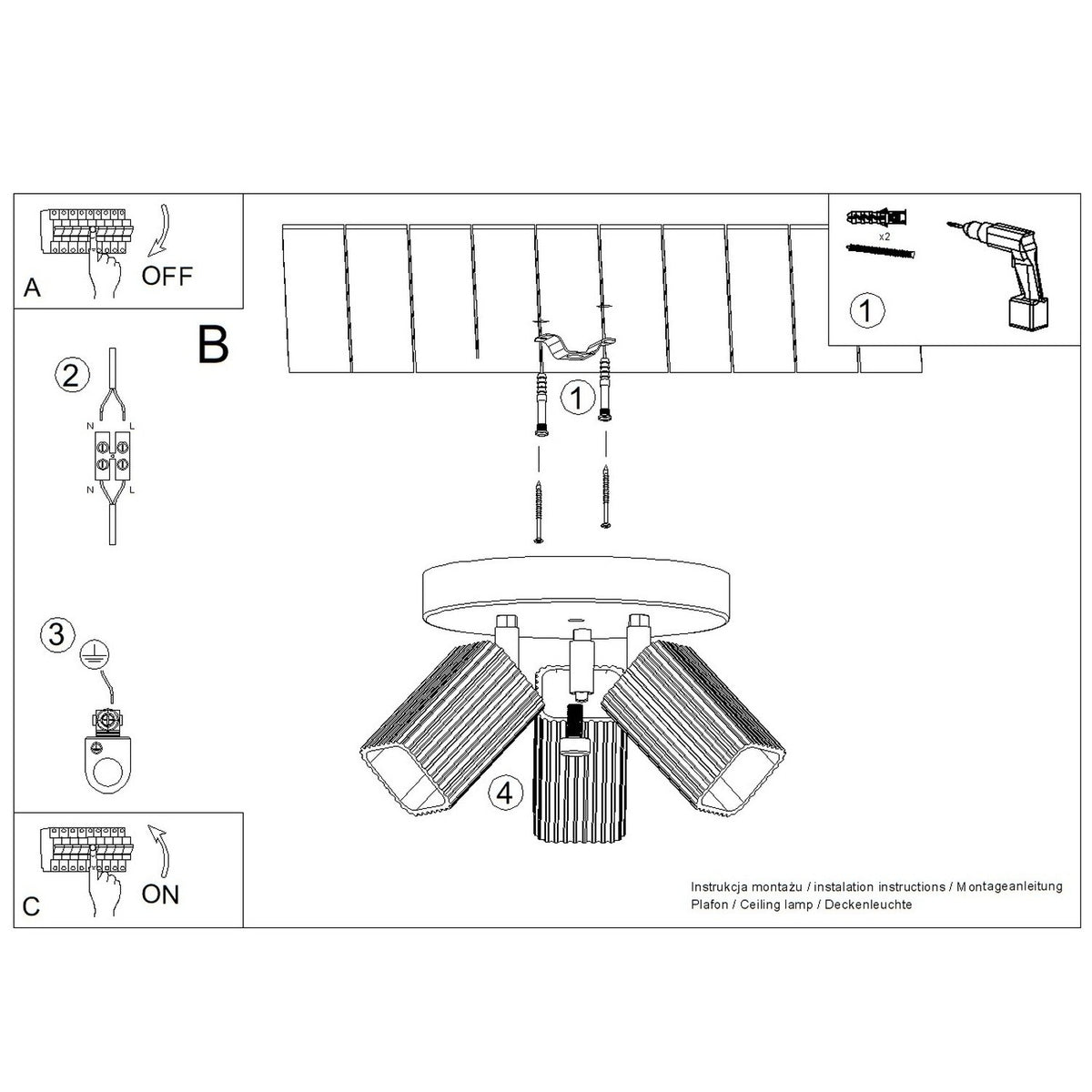 Schéma d'installation du luminaire