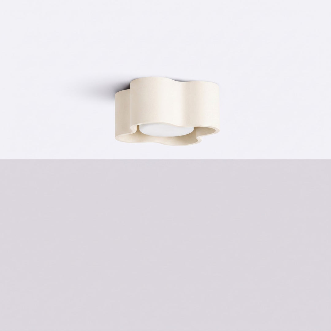 Plafonnier Ovio beige en aluminium, éteint