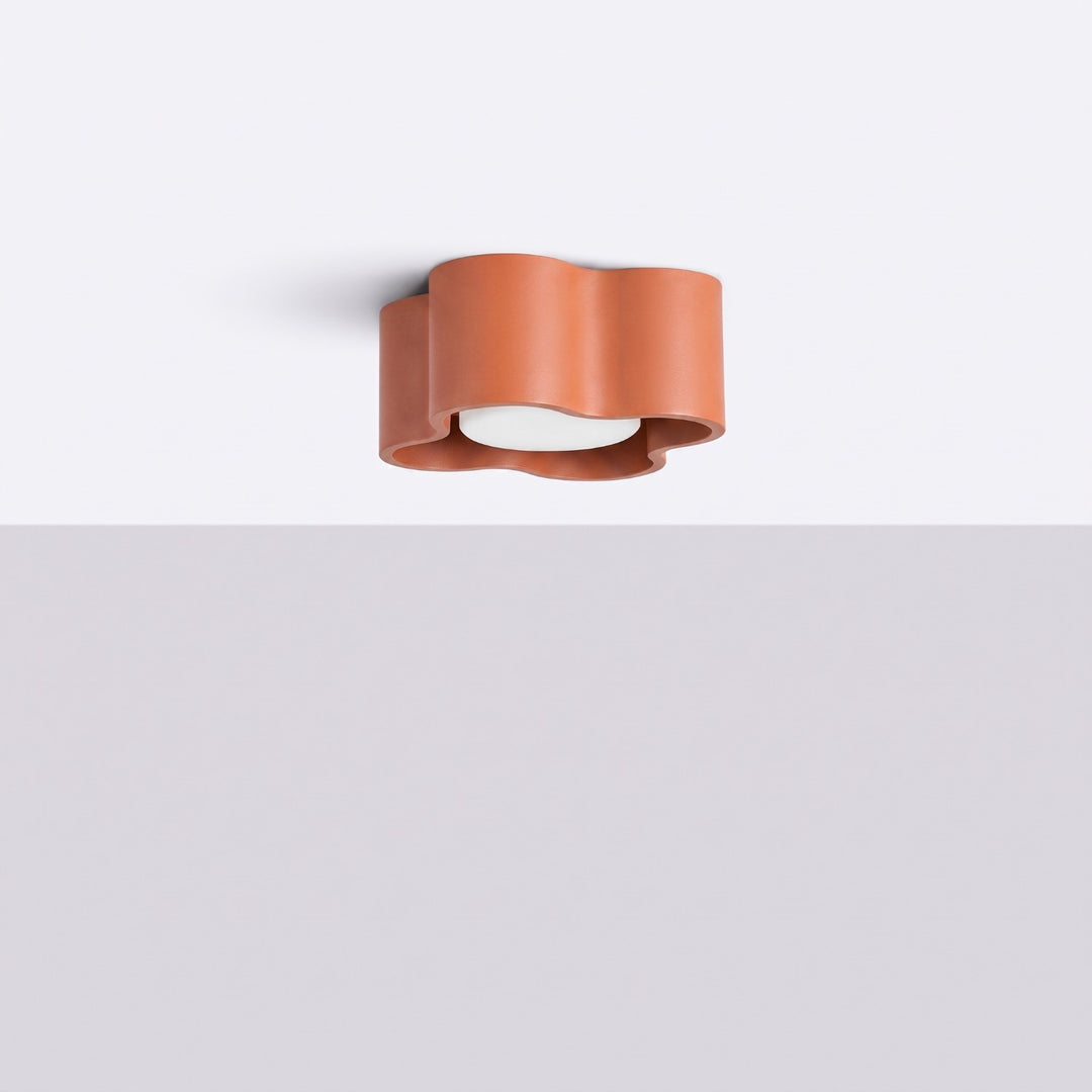 Plafonnier Ovio ocre rouge en aluminium, éteint