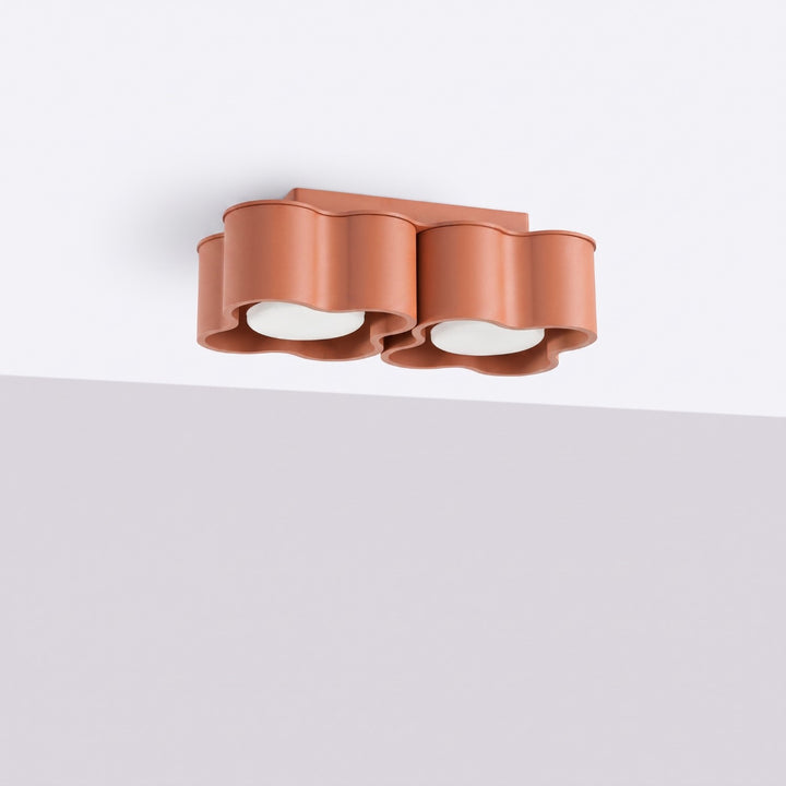 Plafonnier Ovio ocre rouge en aluminium, éteint