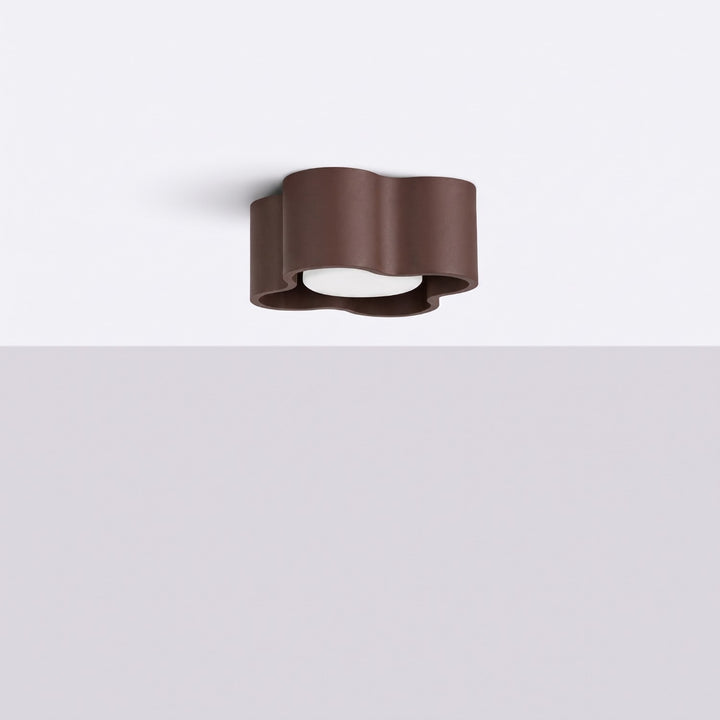Plafonnier Ovio marron en aluminium, éteint