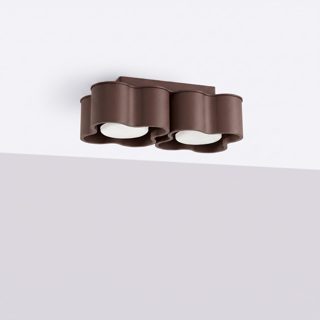 Plafonnier Ovio marron en aluminium, éteint