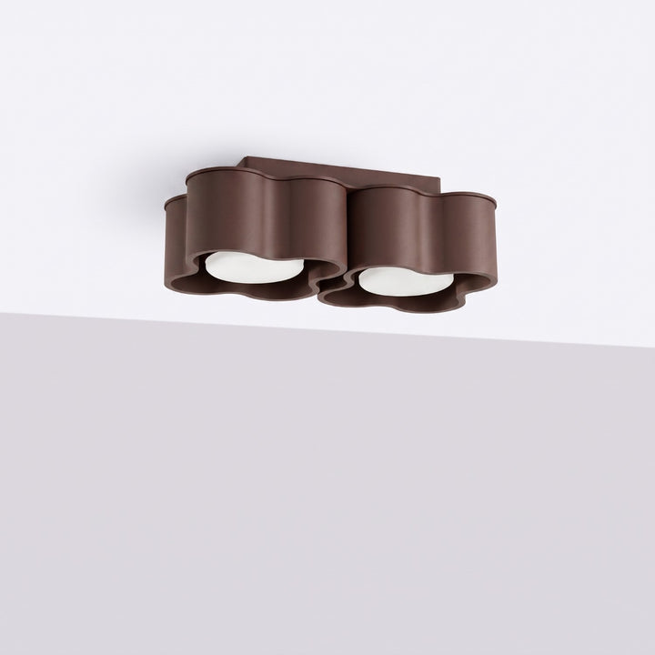 Plafonnier Ovio marron en aluminium, éteint