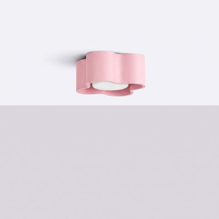 Plafonnier Ovio rose en aluminium, éteint