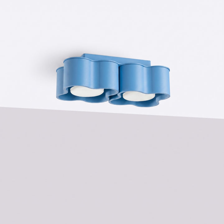 Plafonnier Ovio bleu azur en aluminium, éteint