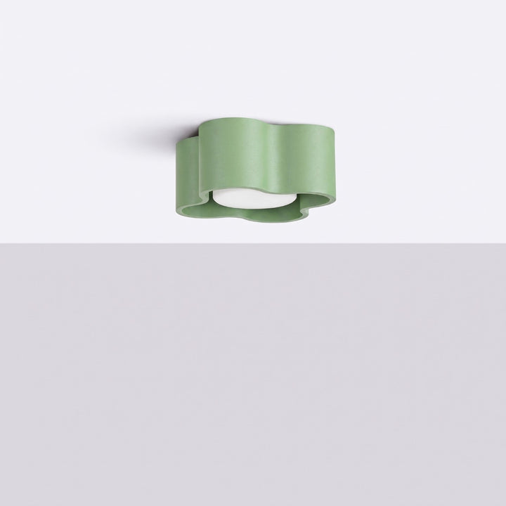Plafonnier Ovio sauge en aluminium, éteint