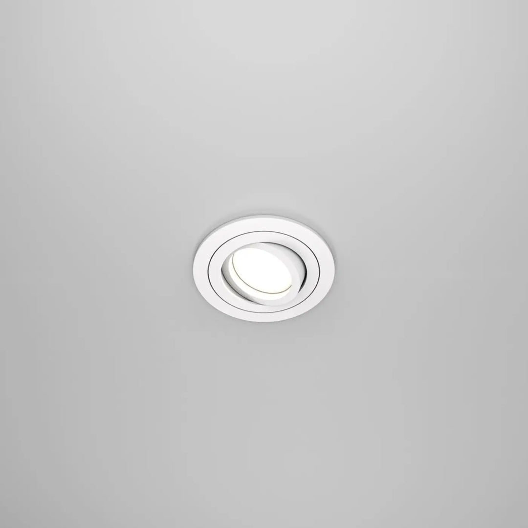 Spot encastrable rond atome avec ampoule gu10 orientable design circulaire blanc finition lisse