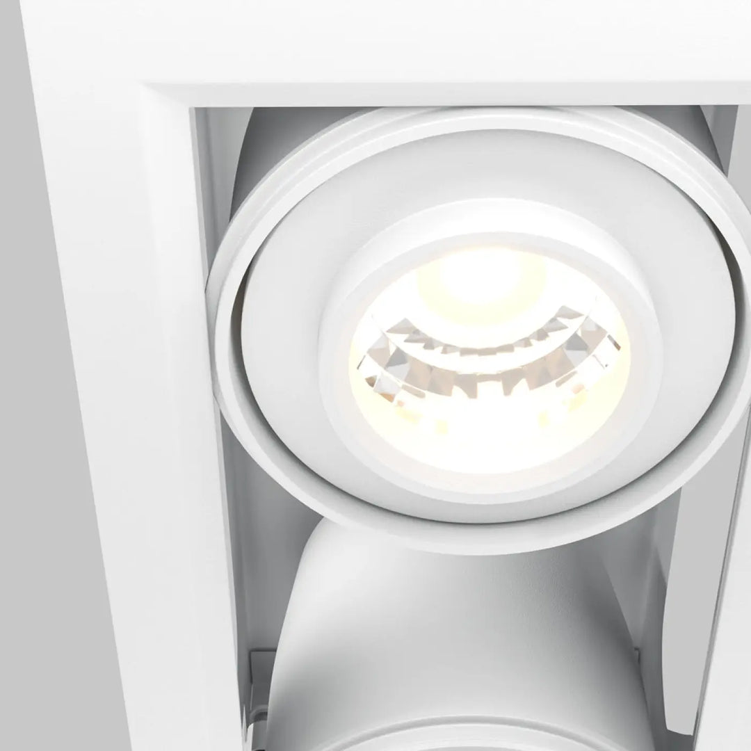 Spot metal modern double led blanc encastré avec lumière chaude et design circulaire multi-couches en métal moderne