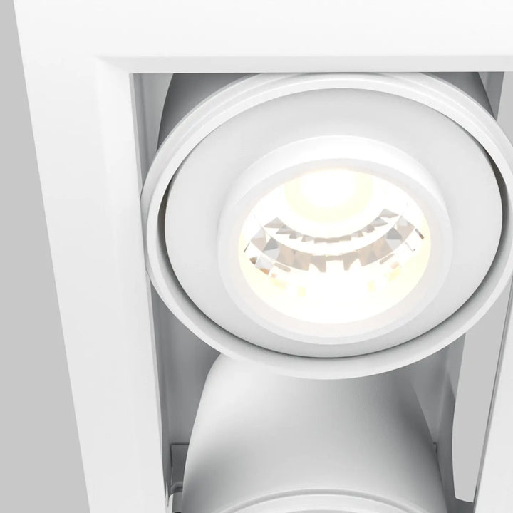 Spot metal modern double led blanc encastré avec lumière chaude et design circulaire multi-couches en métal moderne